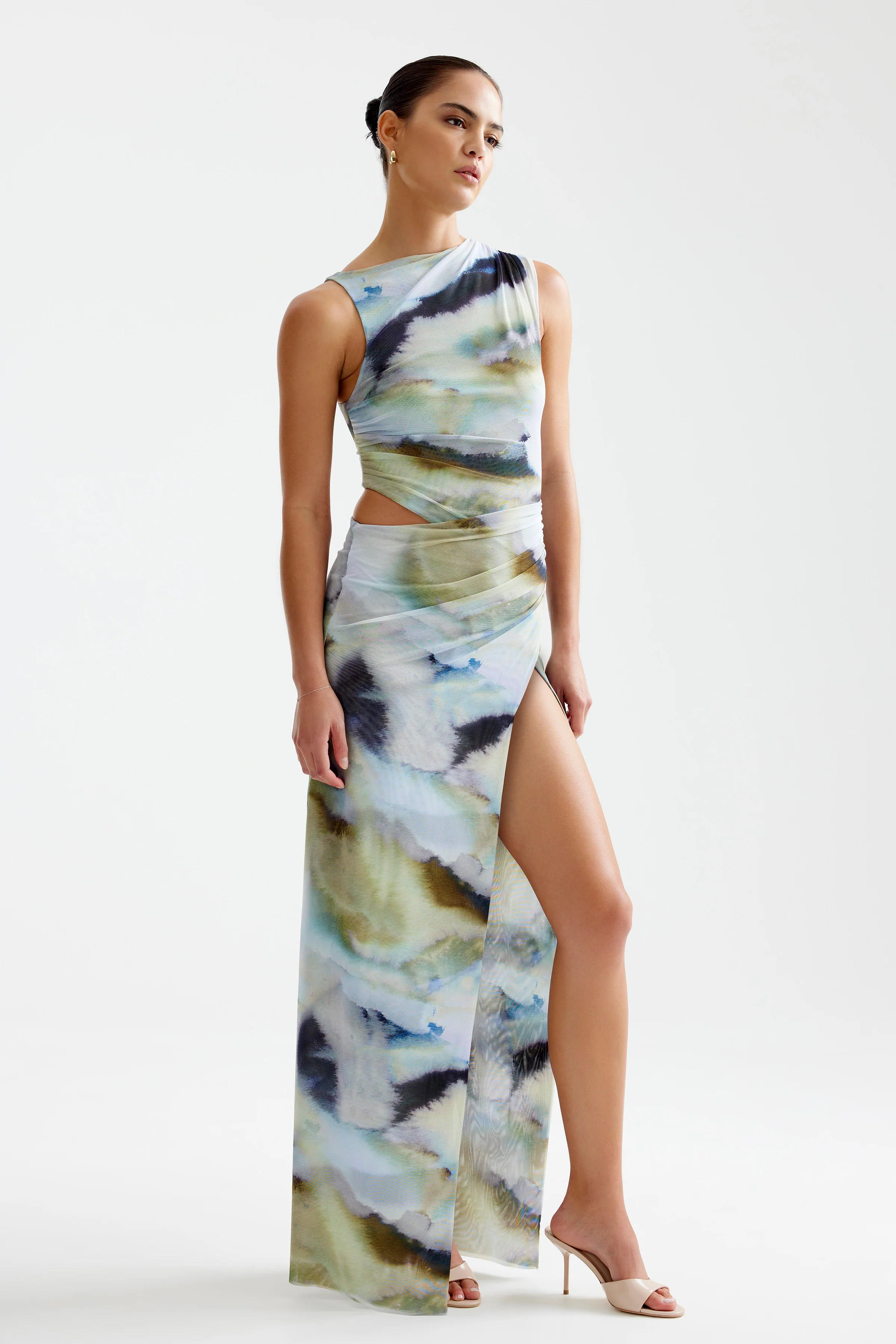 Fiora Dress - Blue Mineral Print - Image 3