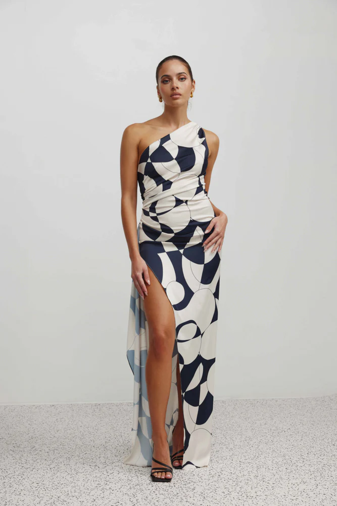 Samira Dress - Abstract Navy Print - Image 3