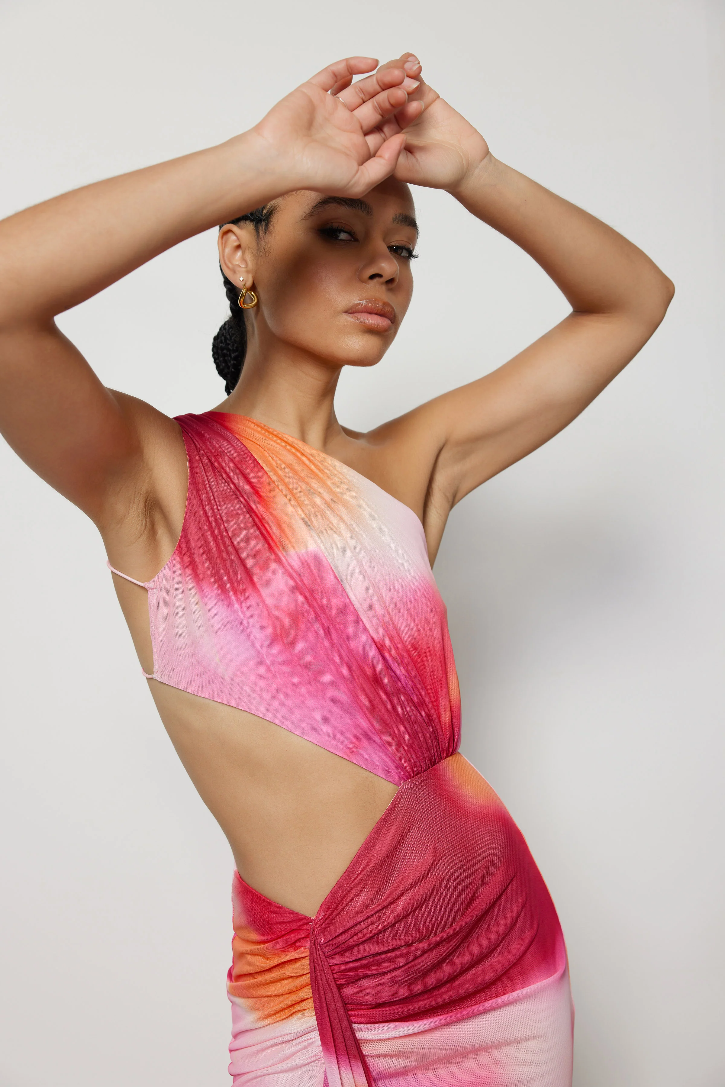Zaniah Dress - Fuchsia Liquify Print - Image 5