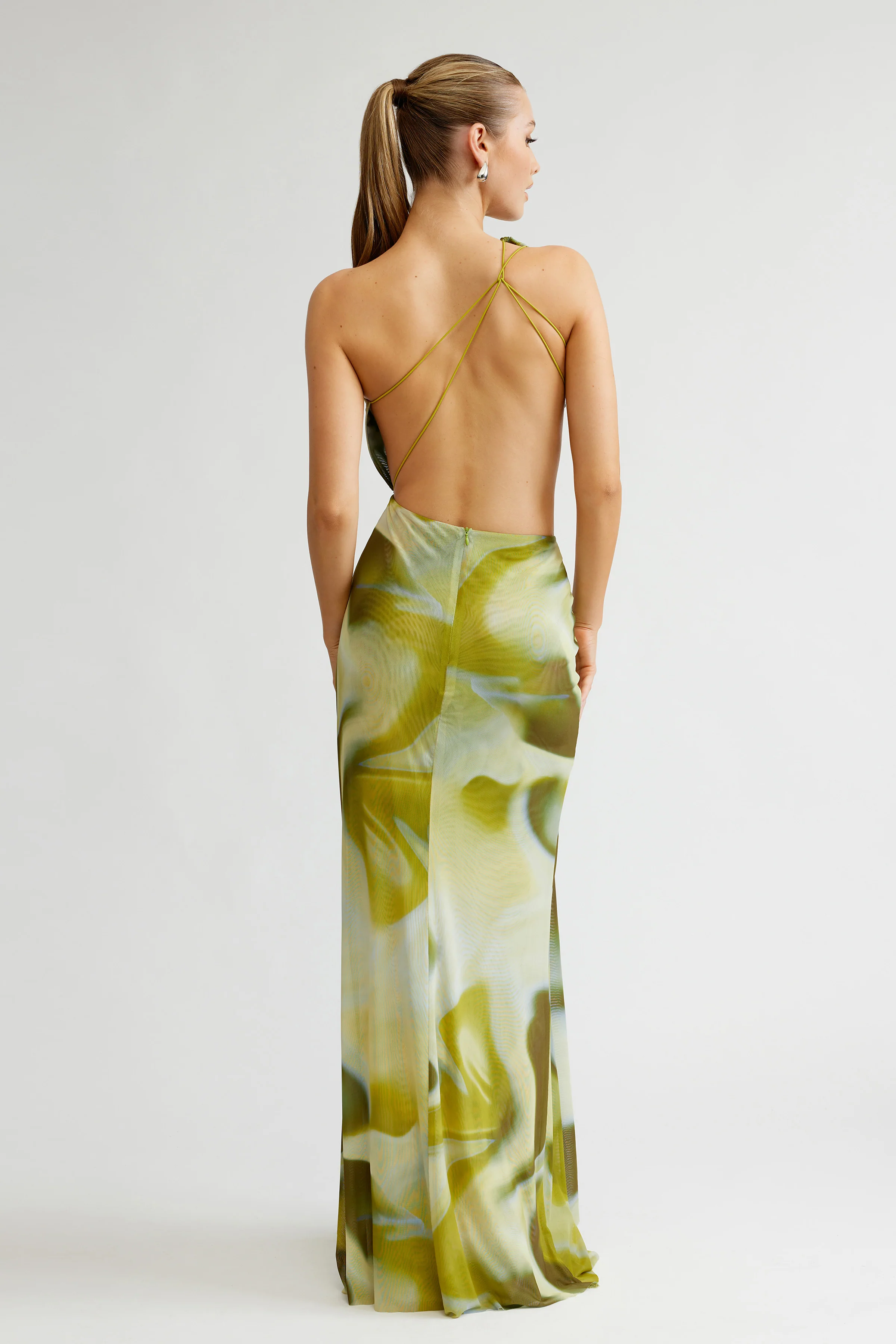 Zaniah Dress - Sage Liquify Print - Image 4