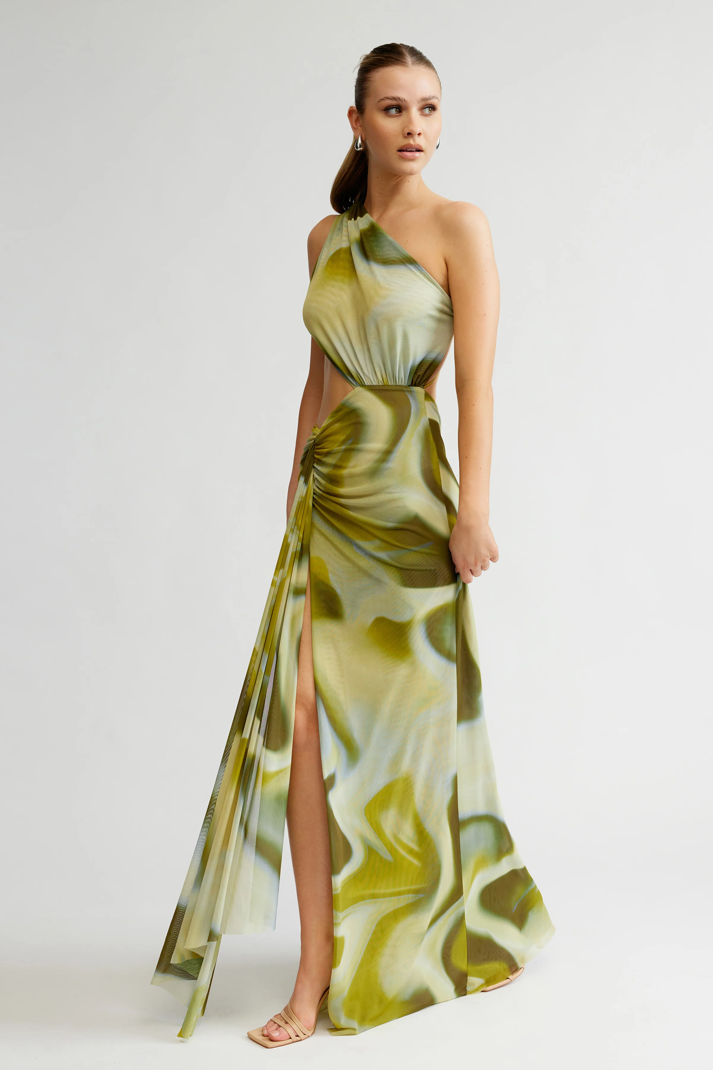 Zaniah Dress - Sage Liquify Print - Image 6